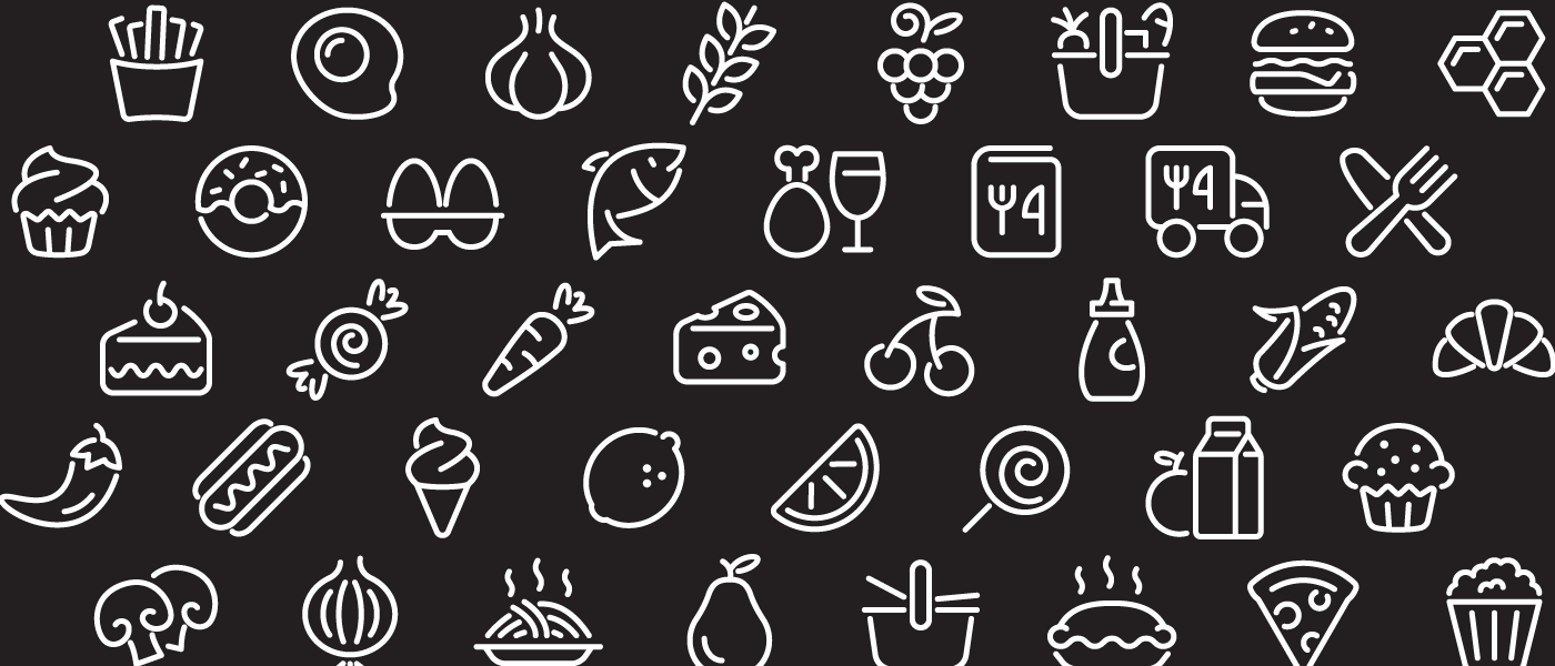 06 64个优质的食物主题矢量线条图标素材 64 Food Icons 06
