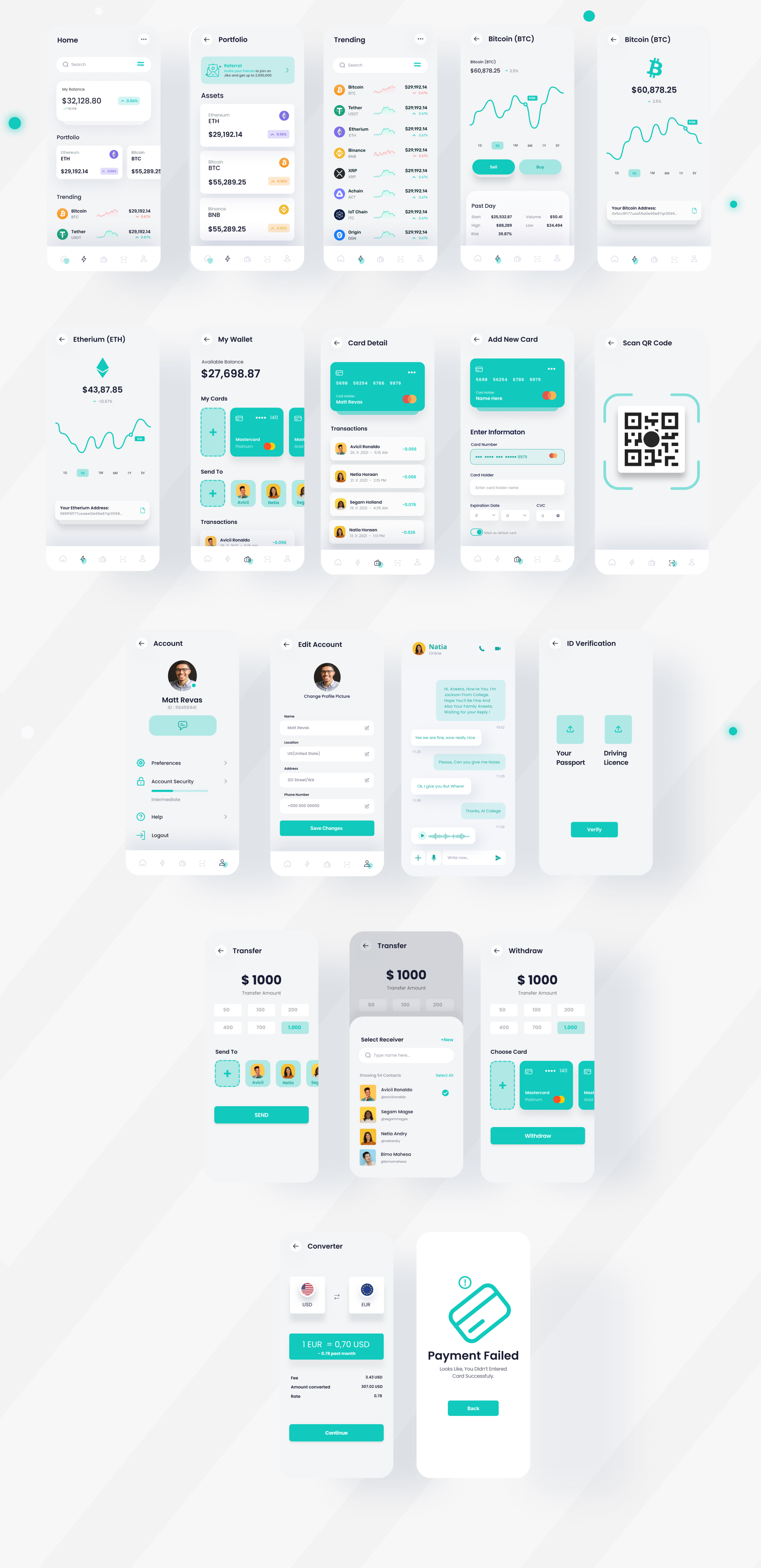 12 加密钱包和金融app应用ui kit界面设计模板 Binity – Crypto Wallet And Finance App UI Kit 12