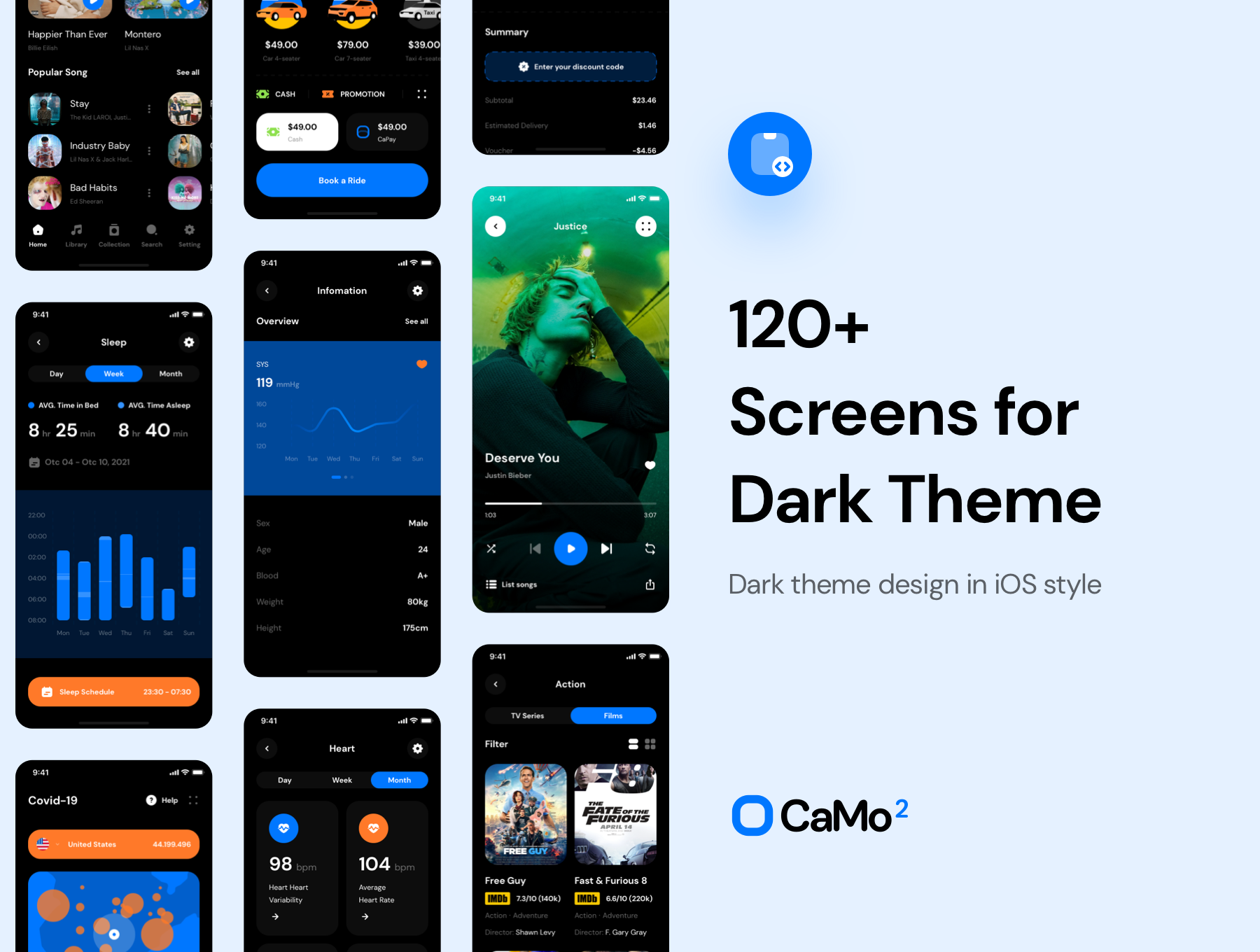 15 240多个明暗主题风格通用APP UI界面 CaMo 2 UI Kit 15