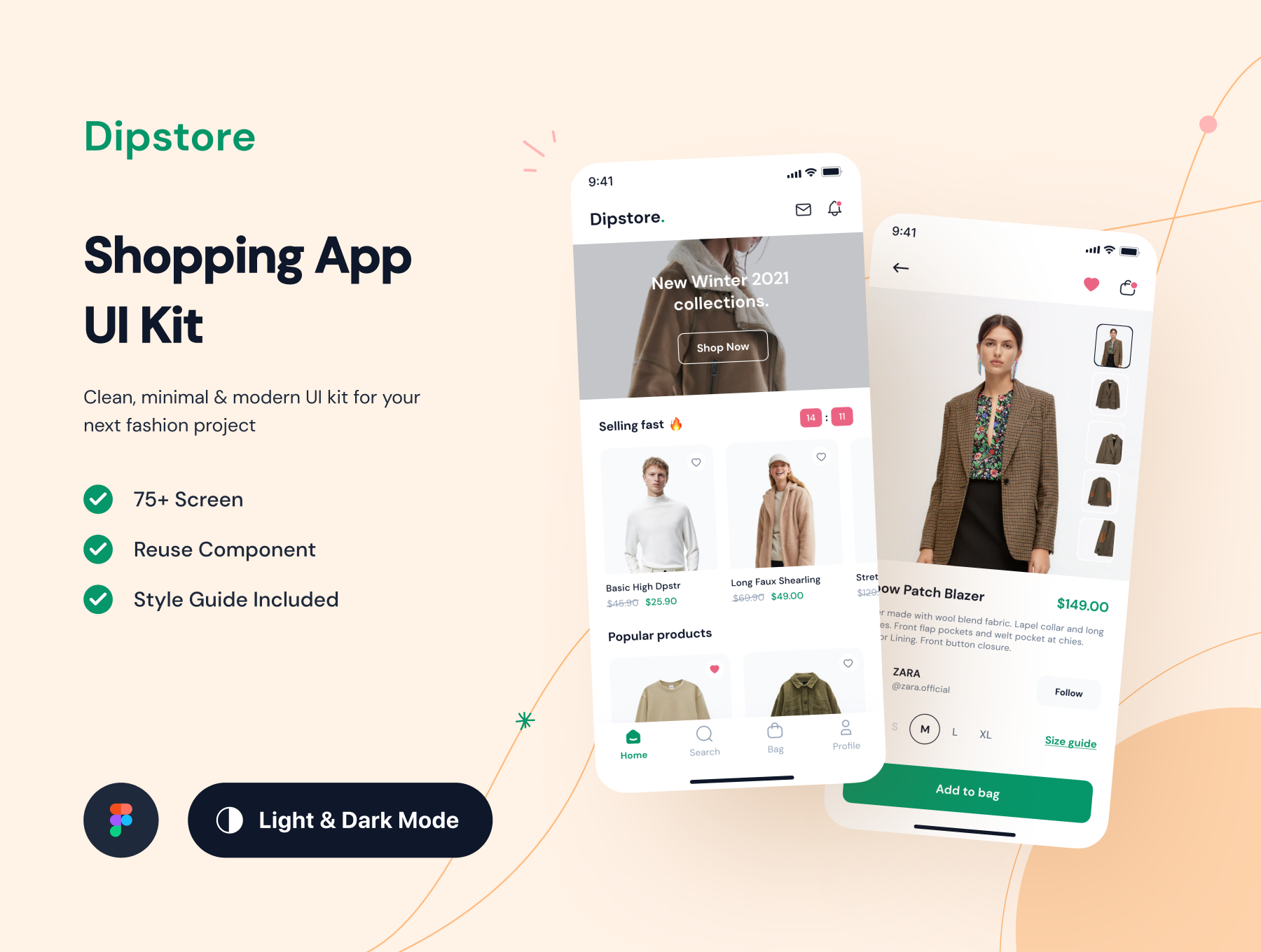 25 高级的网上购物app应用设计 UI kit套件 Dipstore – Shopping App UI Kit 25