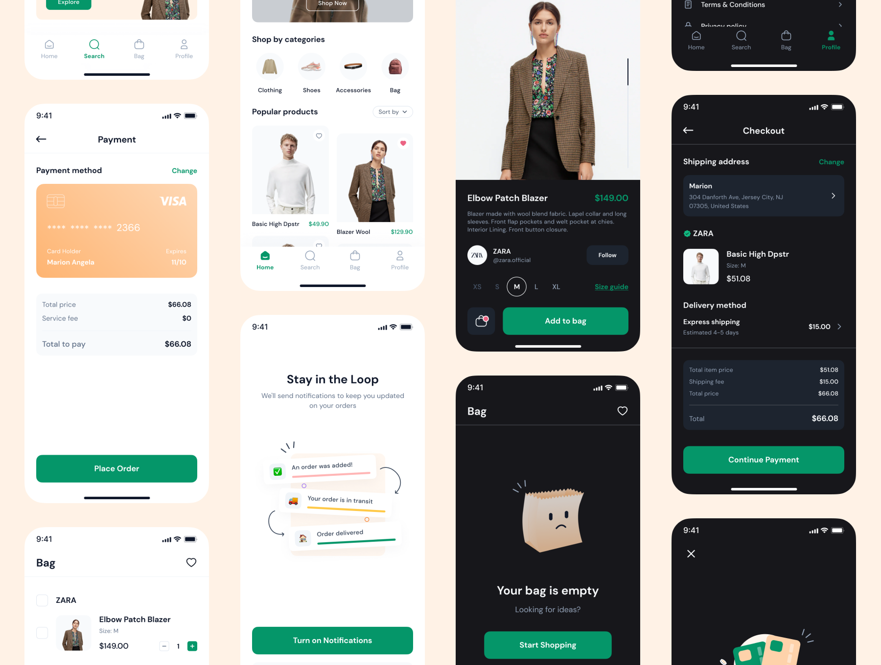 25 高级的网上购物app应用设计 UI kit套件 Dipstore – Shopping App UI Kit 25