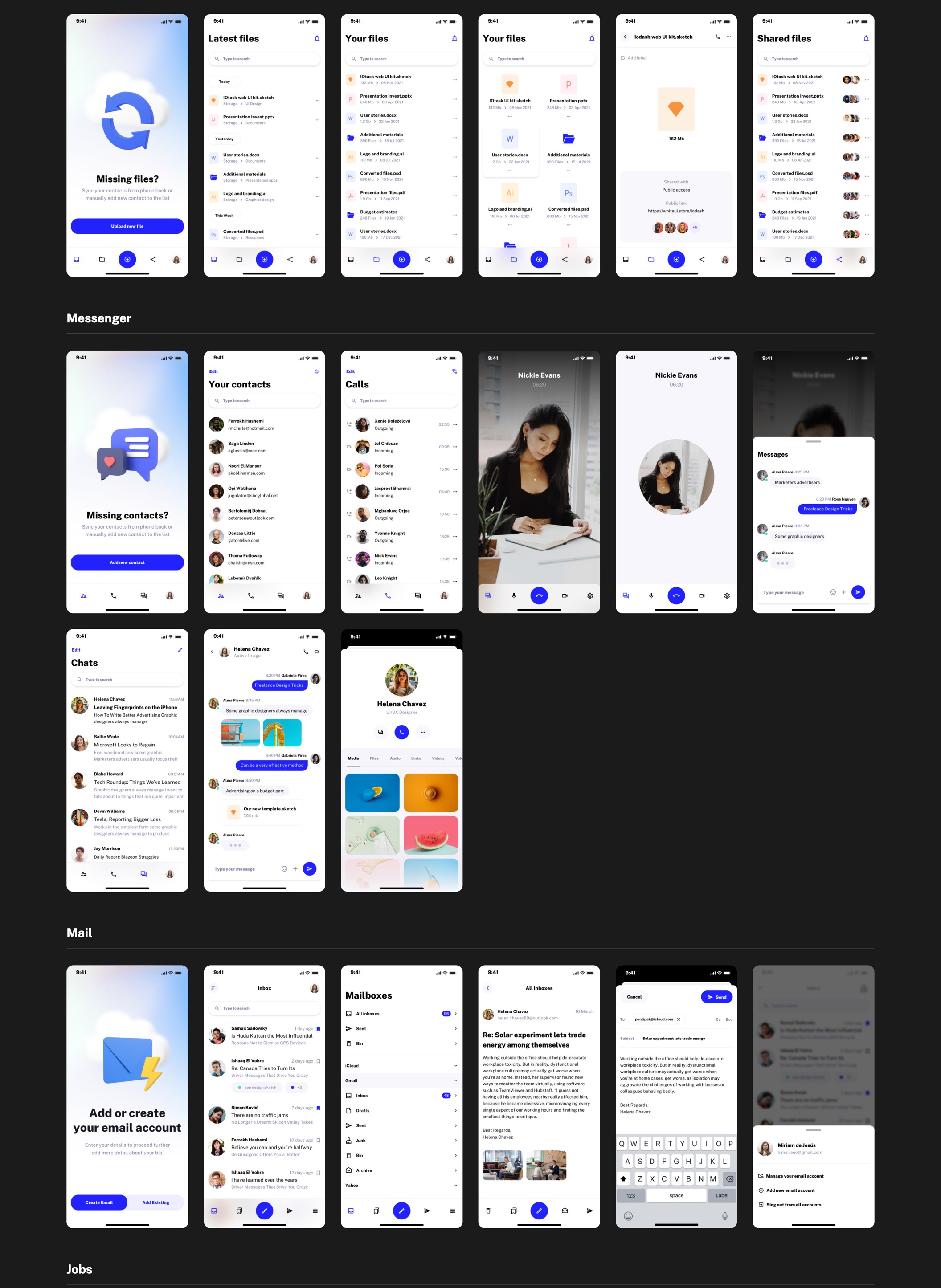 26 260+购物社交项目管理数据分析多用途App设计UI套件模板 Droid – Multipurpose UI Kit for Mobile Apps