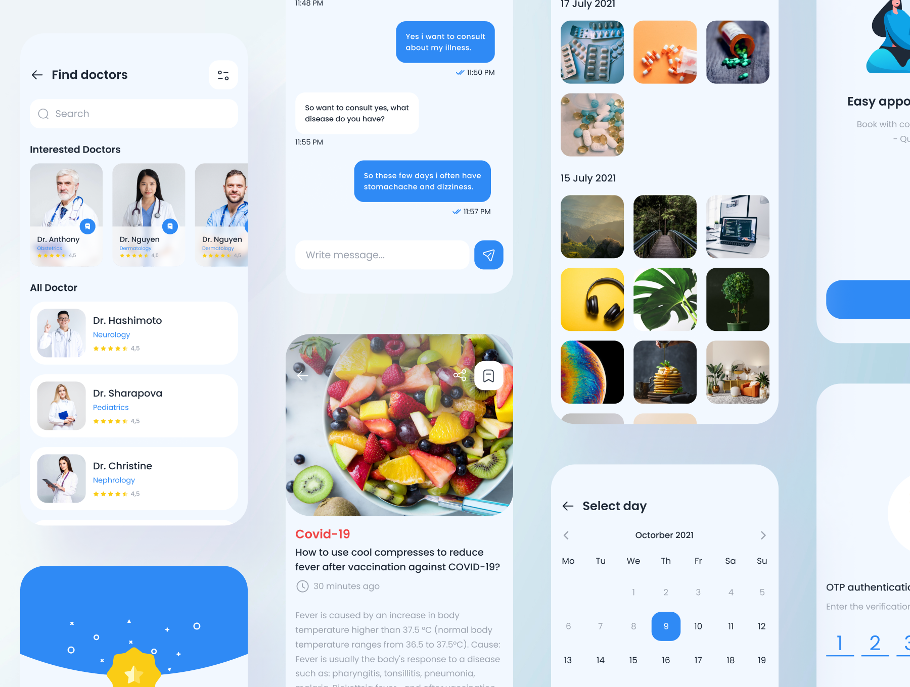 27 医生和医院预约app应用ui kit界面设计模板 E.Doc – Doctor & Hospital Booking App UI Kit 27