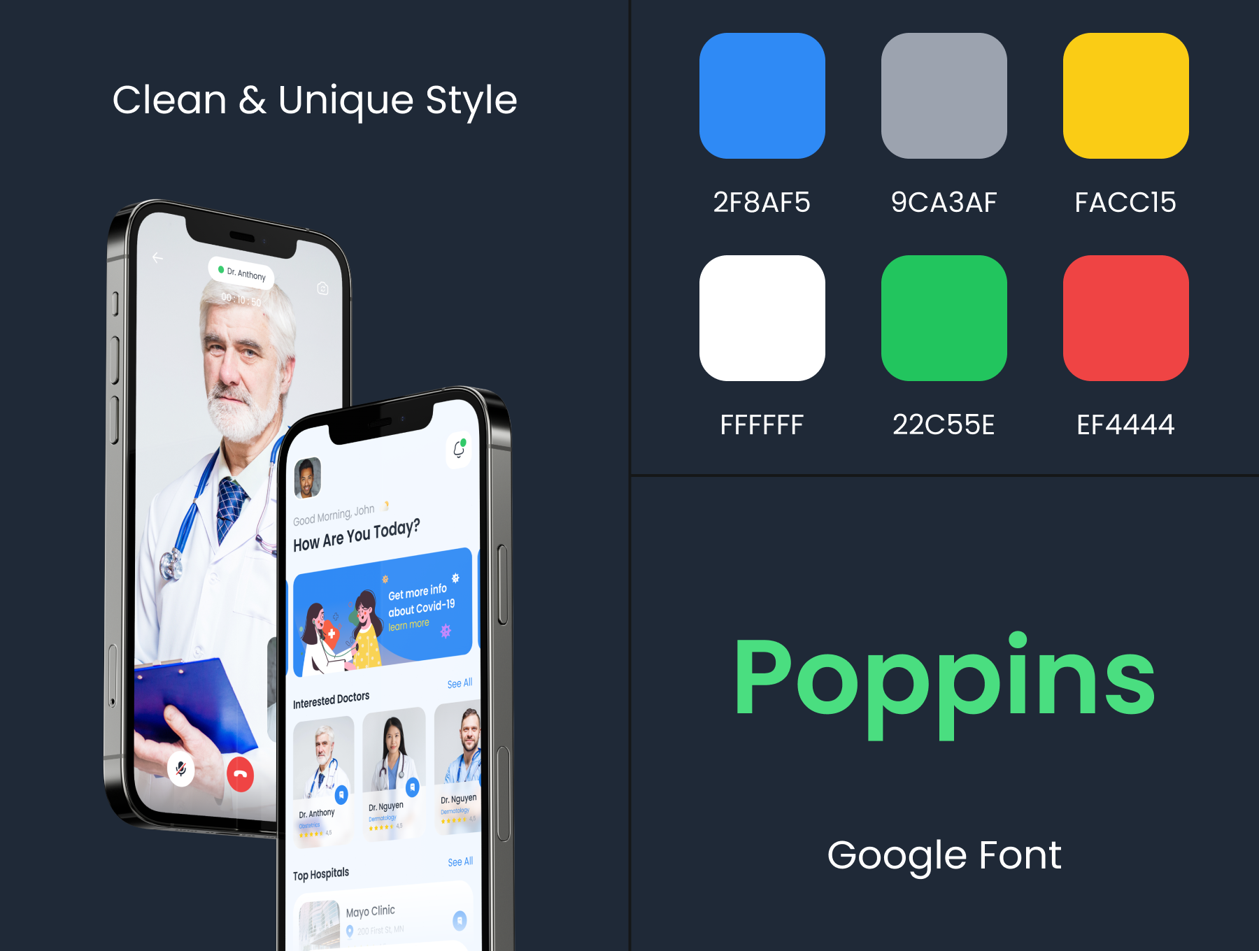 27 医生和医院预约app应用ui kit界面设计模板 E.Doc – Doctor & Hospital Booking App UI Kit 27
