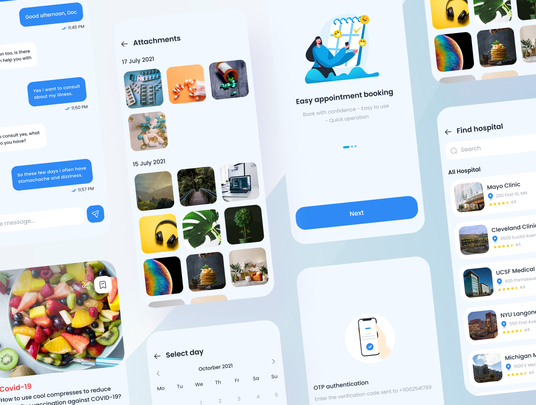27 医生和医院预约app应用ui kit界面设计模板 E.Doc – Doctor & Hospital Booking App UI Kit 27