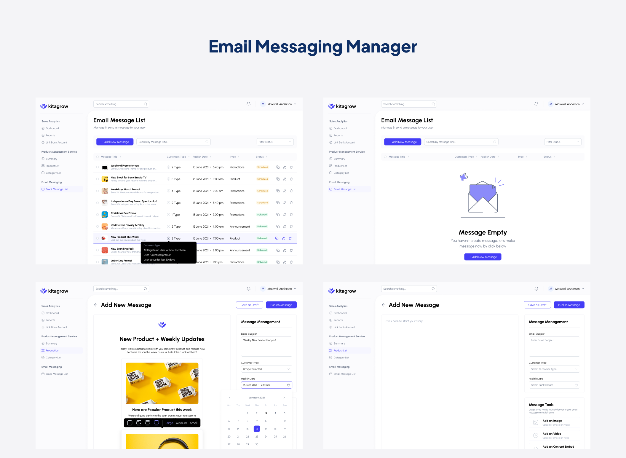 45 产品销售系统后台管理Dashboard ui kit界面设计模板 Kitagrow – Product and Sales Dashboard UI Kit 45