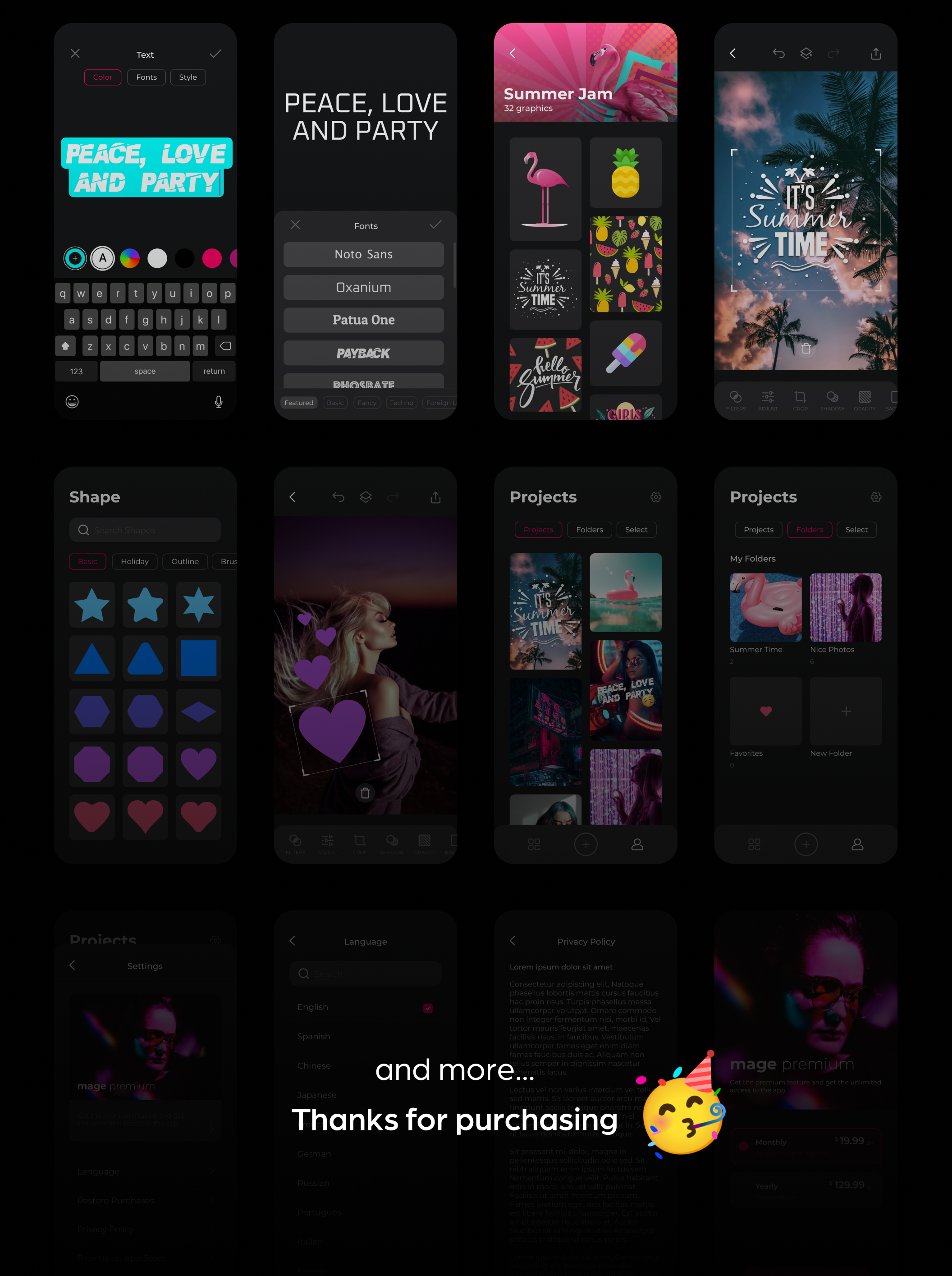 48 现代照片修图编辑APP应用程序界面设计UI套件素材 Mage Photo Edit App UI Kit Mage Photo Edit App UI Kit 48