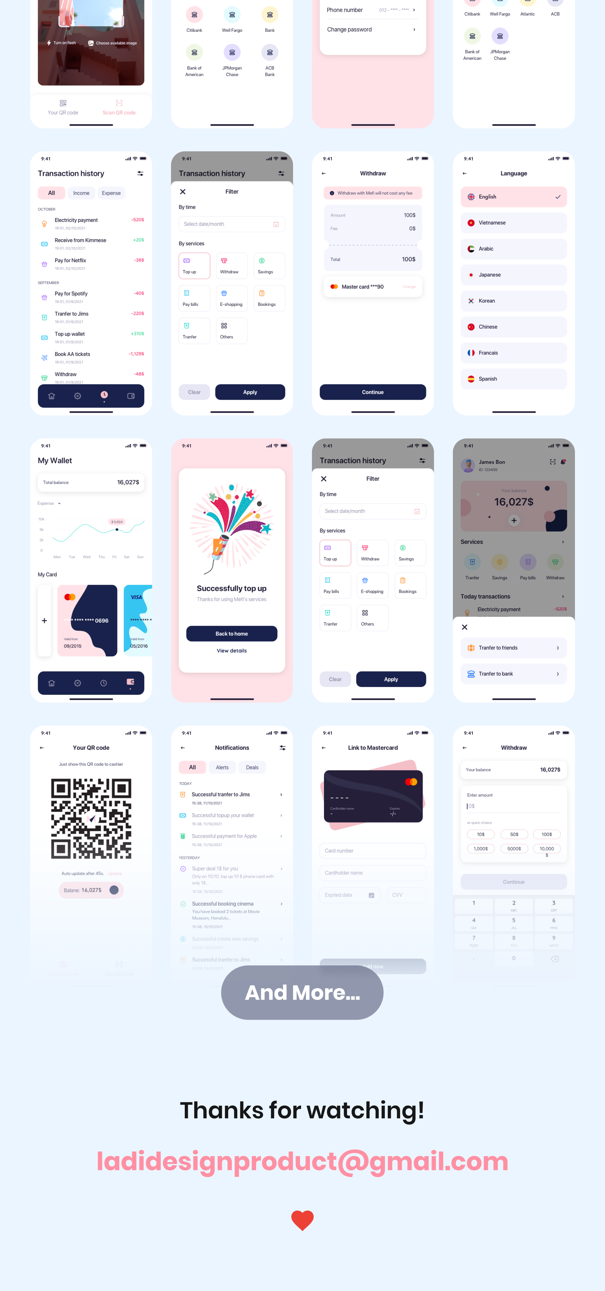 51 50款银行电子钱包在线支付用户界面手机app设计ui模板 MeFi Ewallet App UI Kit 51