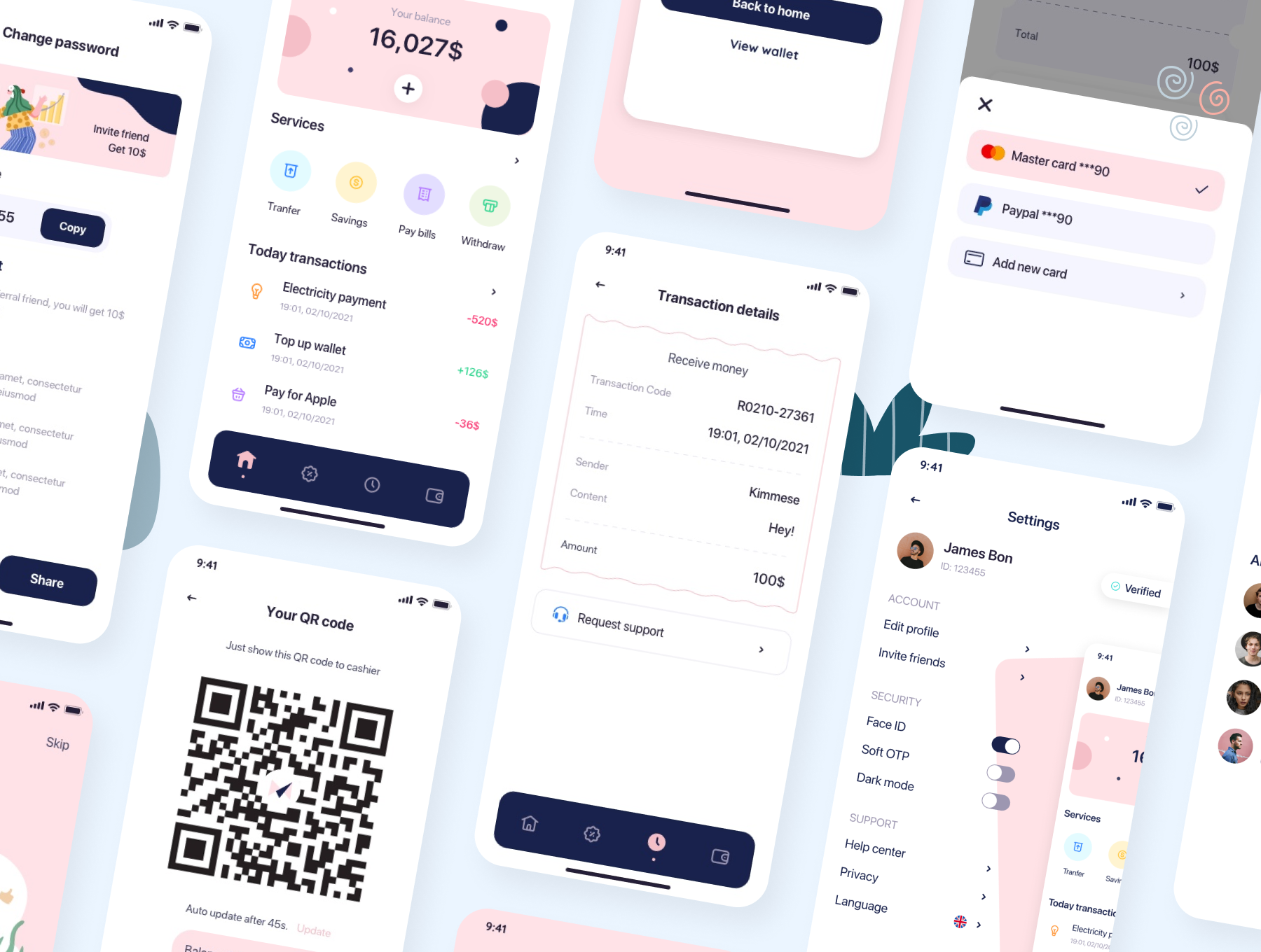 51 50款银行电子钱包在线支付用户界面手机app设计ui模板 MeFi Ewallet App UI Kit 51