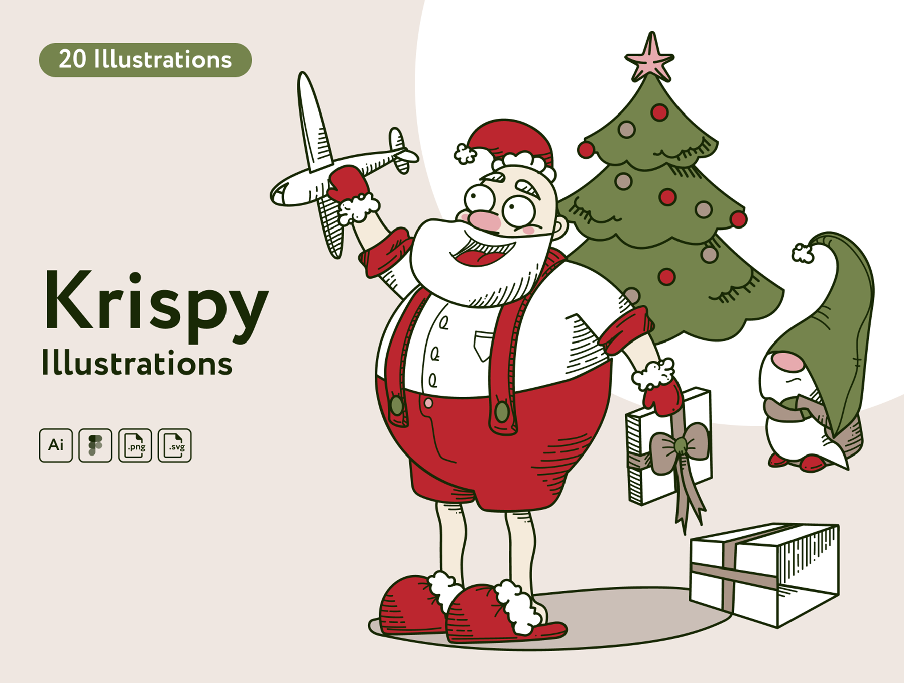 53 20幅时尚圣诞老人新年素材矢量插图 Merlty Illustrations Merlty Illustrations 53