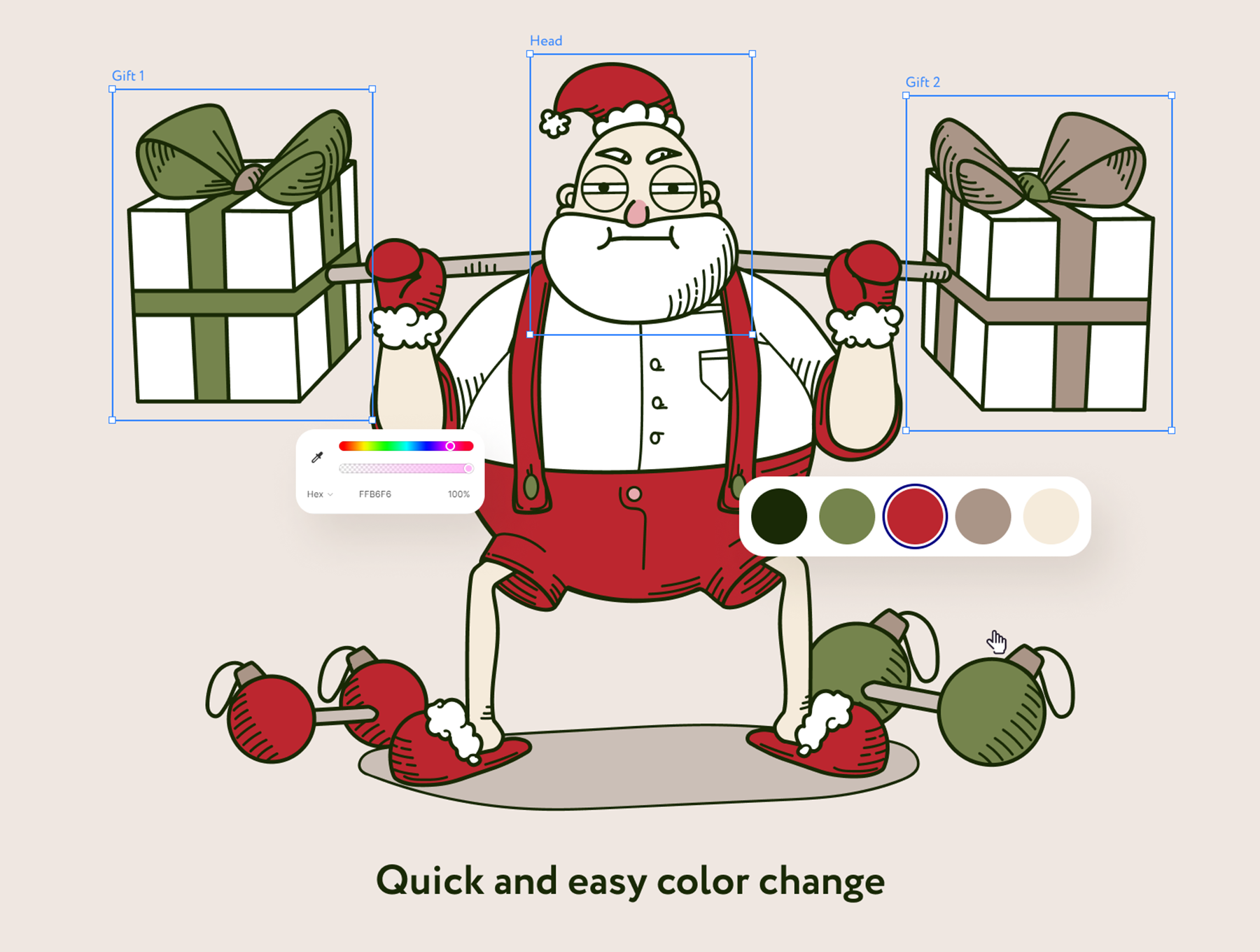 53 20幅时尚圣诞老人新年素材矢量插图 Merlty Illustrations Merlty Illustrations 53