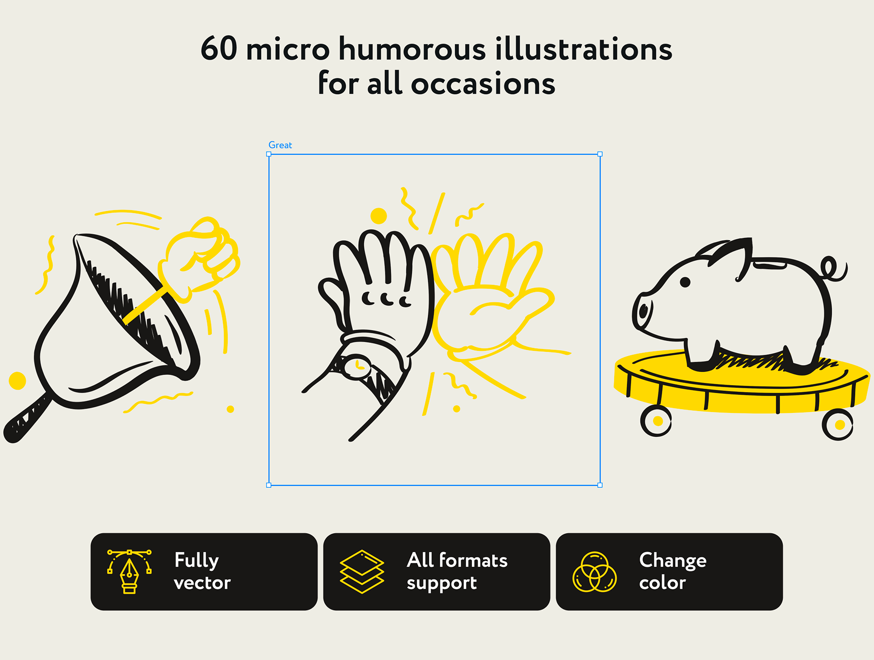 54 60幅有趣拟人化卡通网站APP设计图标设计素材 Minarty Illustrations Minarty Illustrations 54