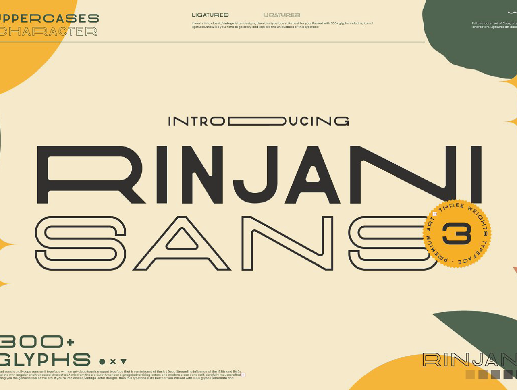 64 复古艺术装饰未来宽体拉伸排版设计无衬线英文字体 Rinjani Sans – Wide Stretch Typeface 64