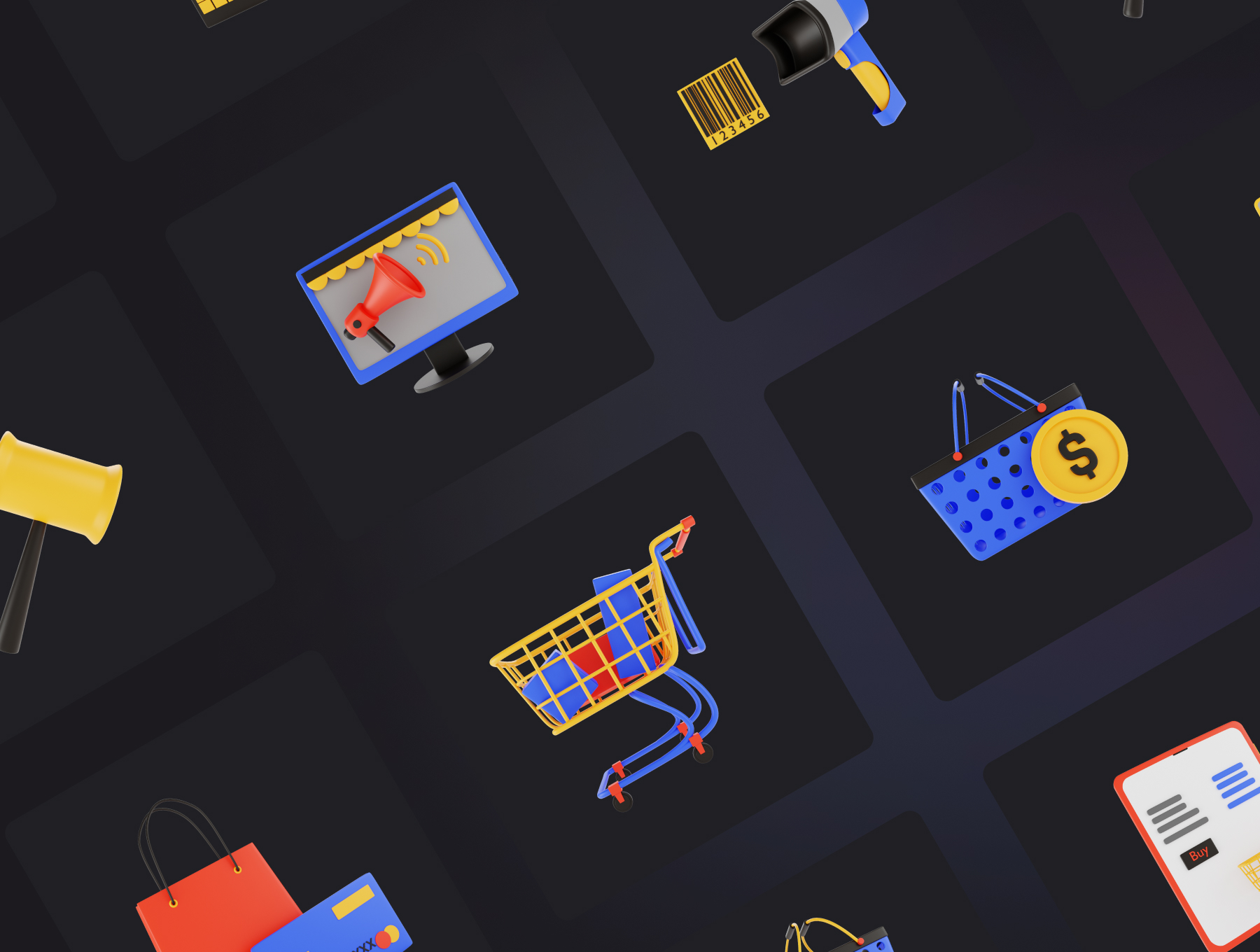 72 高级3D高清电商购物在线商城三维icon图标素材 Tienda Best 3D Icon Pack for E-commerce Stores