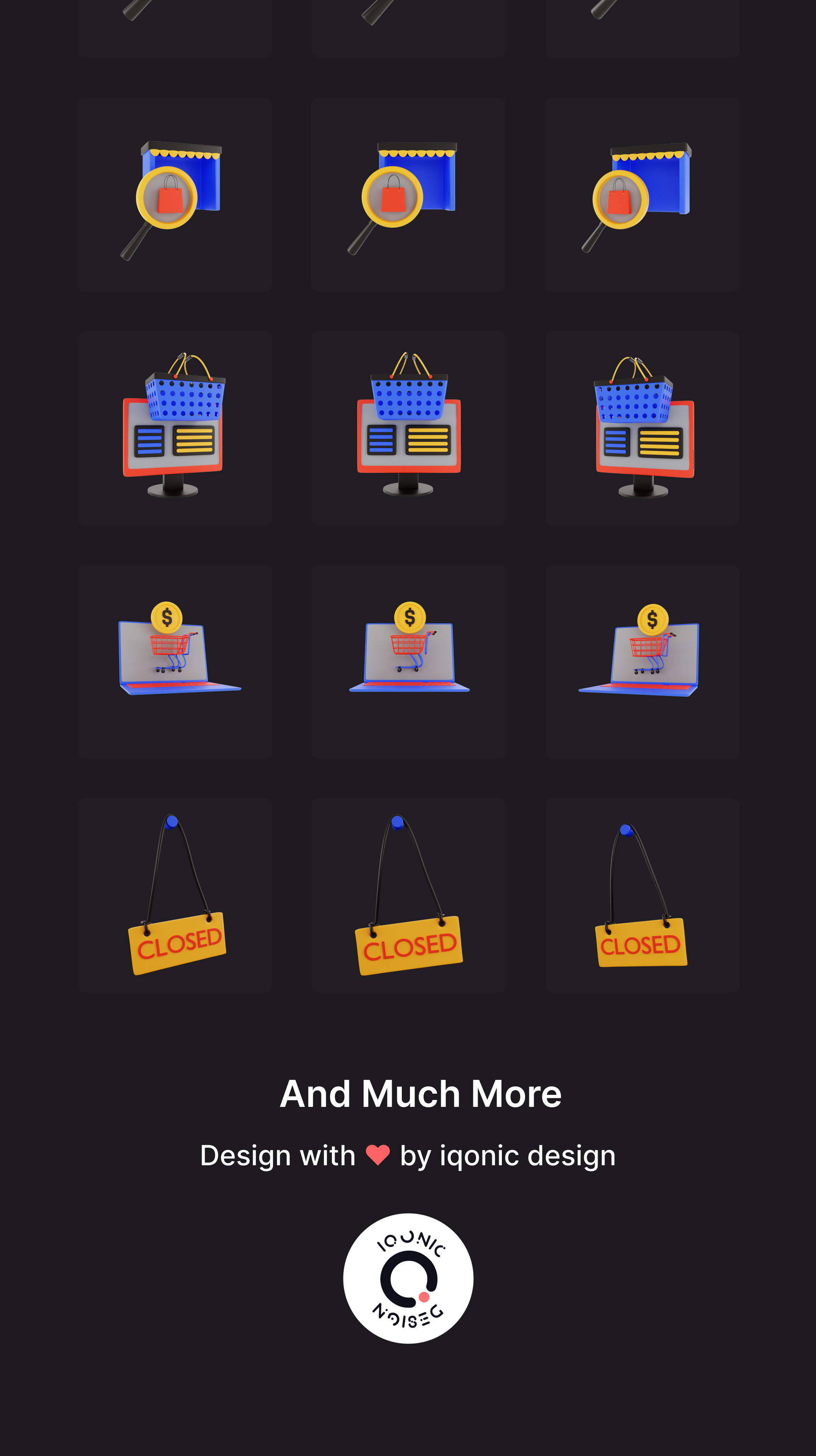 72 高级3D高清电商购物在线商城三维icon图标素材 Tienda Best 3D Icon Pack for E-commerce Stores