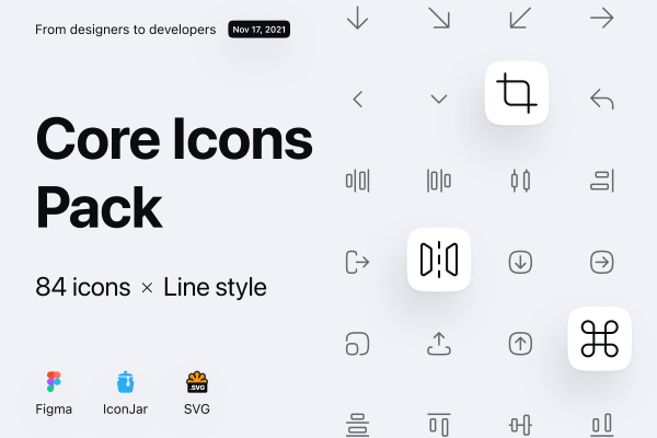 21 84 个 UI 矢量图标素材 Core Icons Pack 21