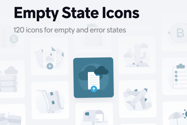 30 120 个空状态和错误提示的矢量图标素材 Empty States Icon Set – V1 30