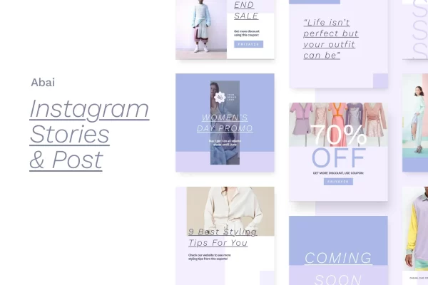 时尚服装大促Instagram故事和帖子模板 Abai – Instagram Stories and Post