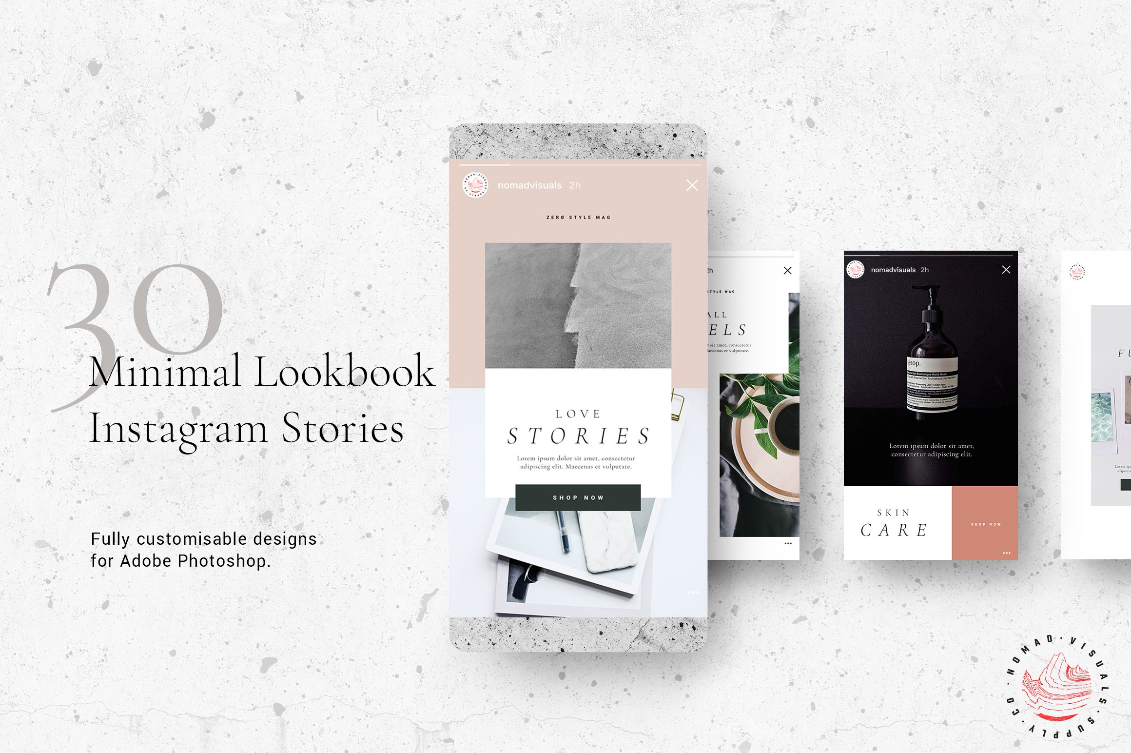 30个独特时尚的Lookbook社交媒体Instagram故事模板 Minimal Lookbook Instagram Stories [psd]