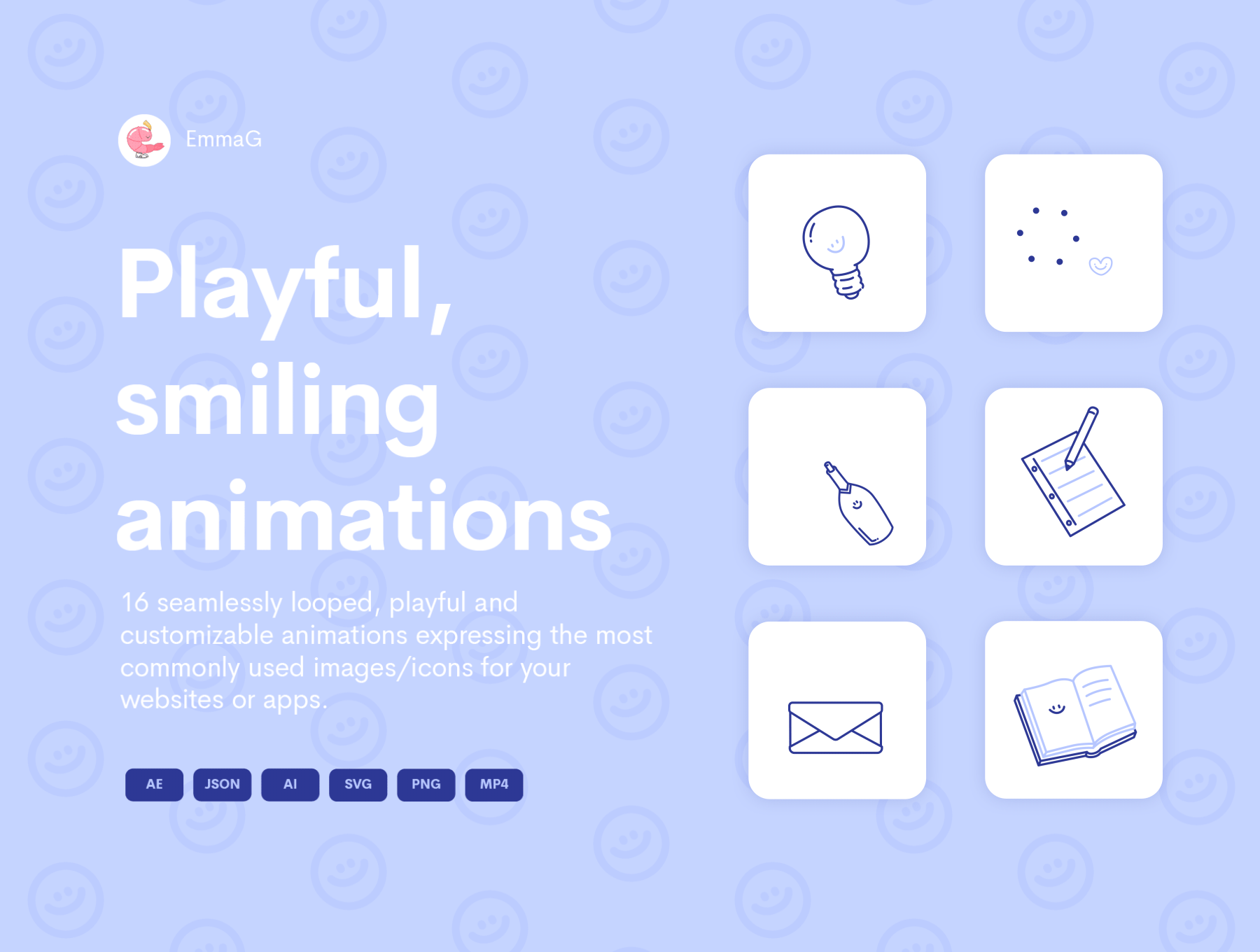 013 俏皮、可自定义的笑脸动画图标 Happy Animated Icons