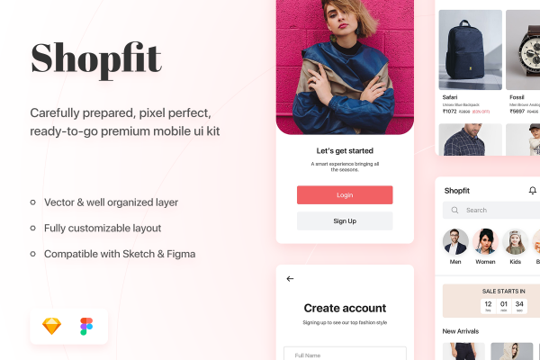 020 购物应用程序 UI 套件 Shopfit – Shopping App UI Kit