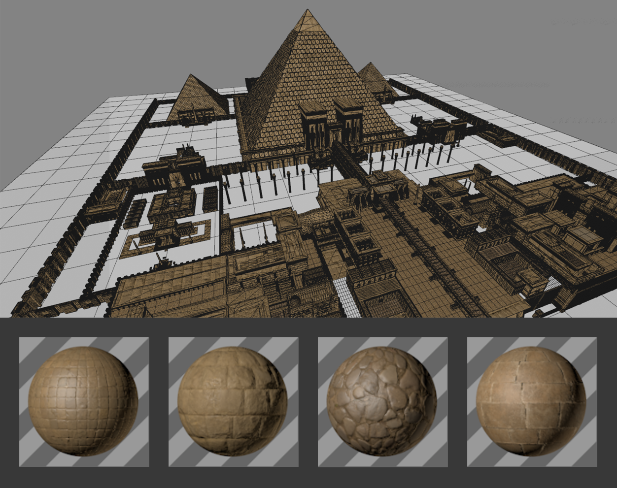 859 埃及金字塔古城建筑群相关3D模型合集 Kitbash3d Egypt
