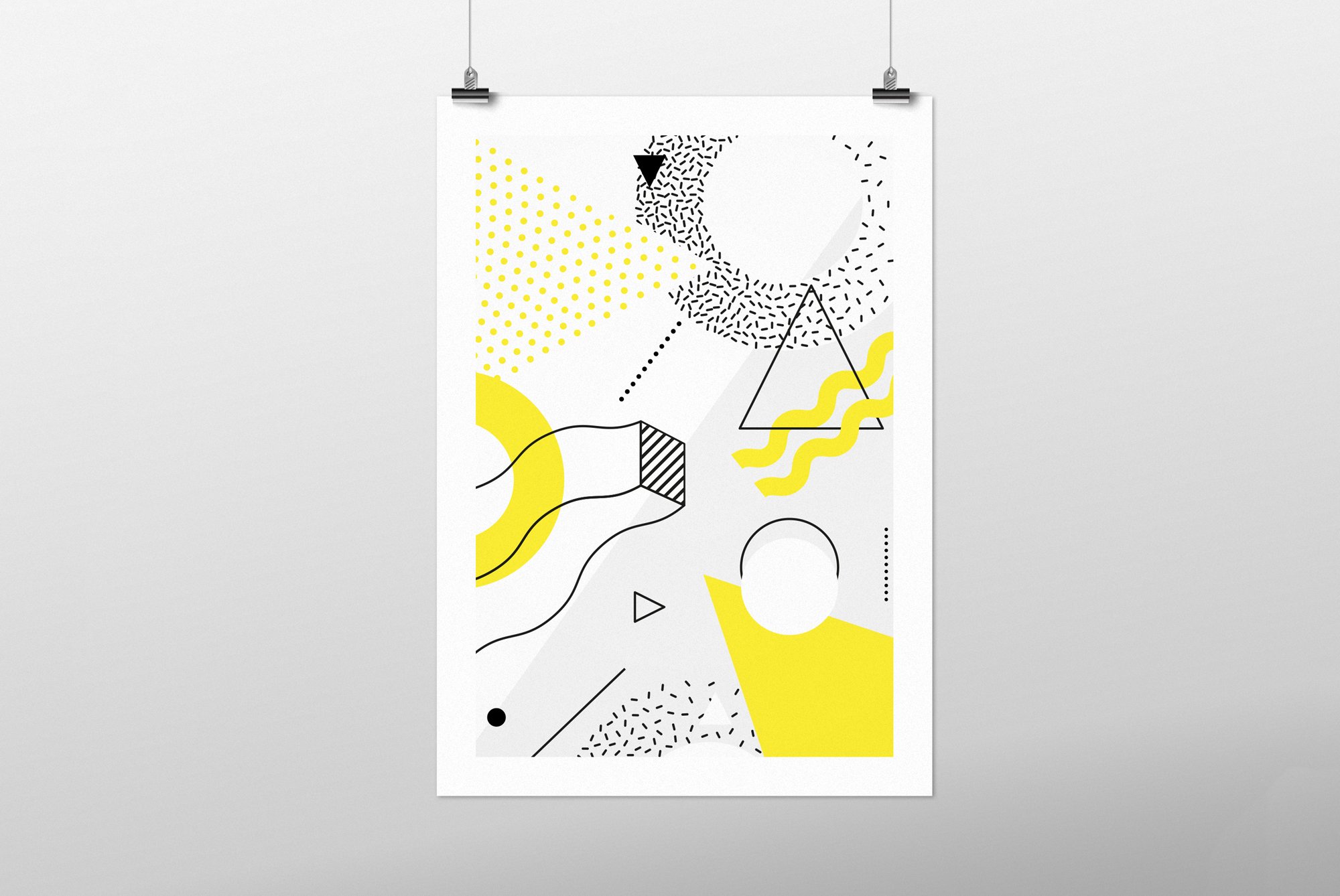 863 极简设计的抽象图形矢量元素和海报模板 60 geometric shapes 30 posters