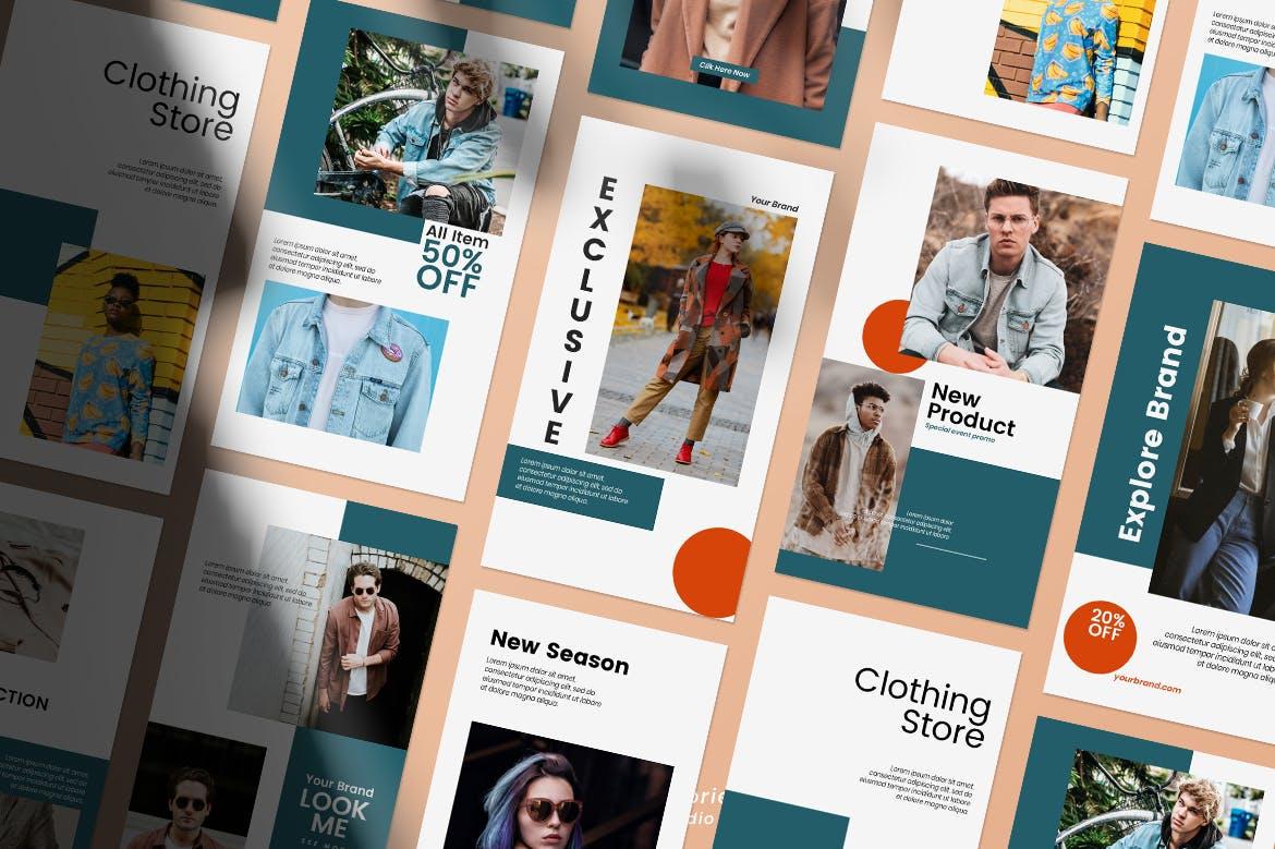 878 时装店社交促销活动广告设计模板v3 Fashion Instagram Stories Vol 3