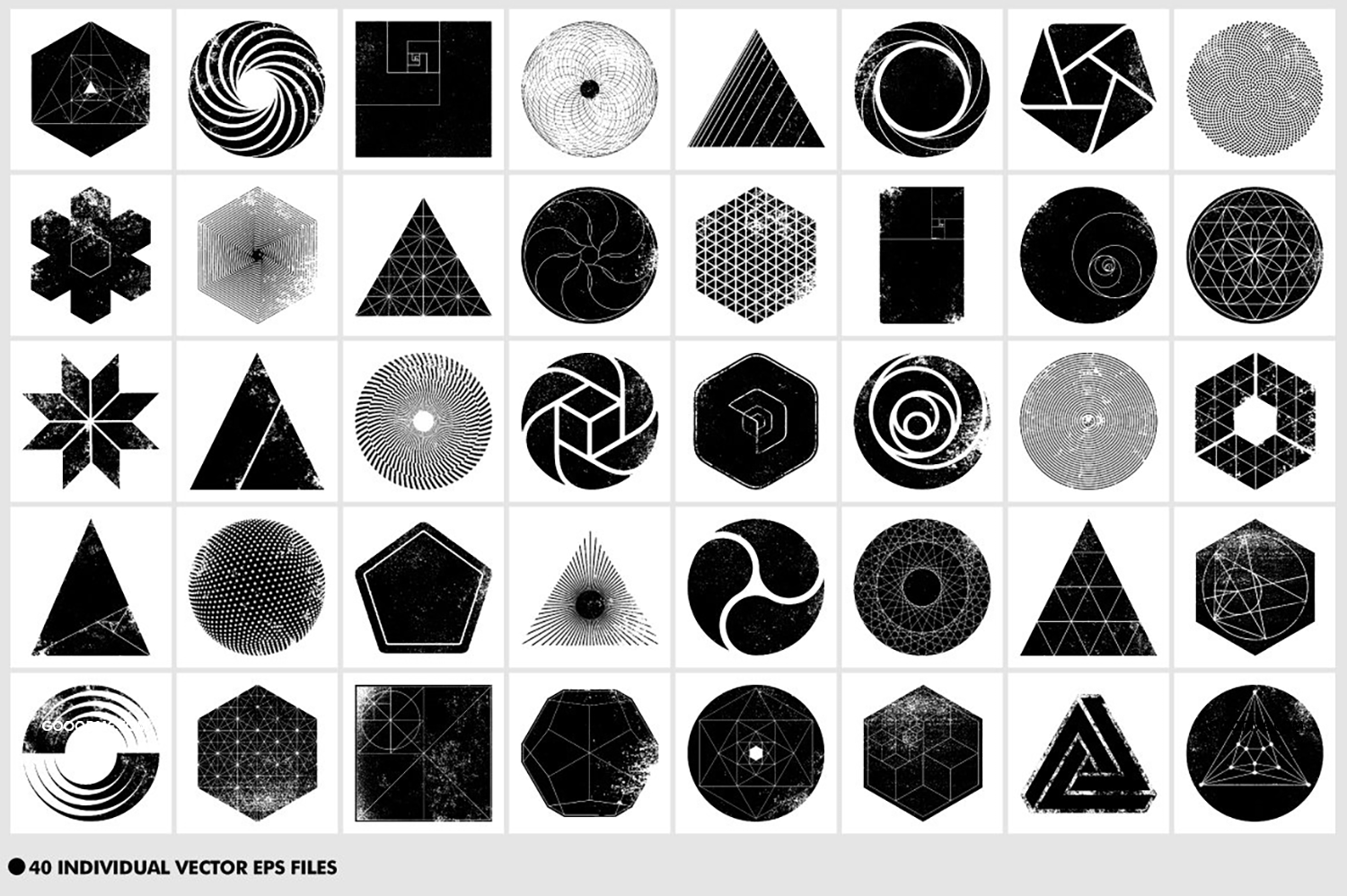 05 40款矢量几何纹理图形素材 Geometric Vector Textures