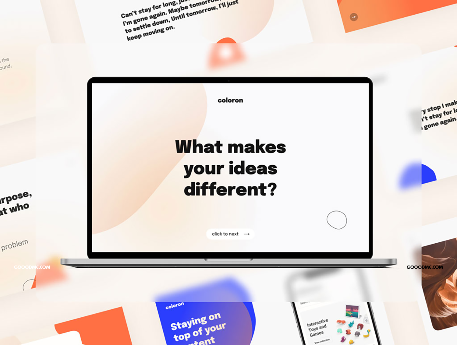 13 创意多彩品牌推广影响PPT+Keynote演示文稿设计模板 Coloron Creative Presentation Template