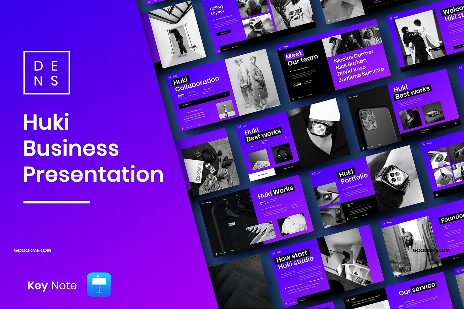 15 电商产品宣传演示文稿PPT模板 Huki – Business PowerPoint Template