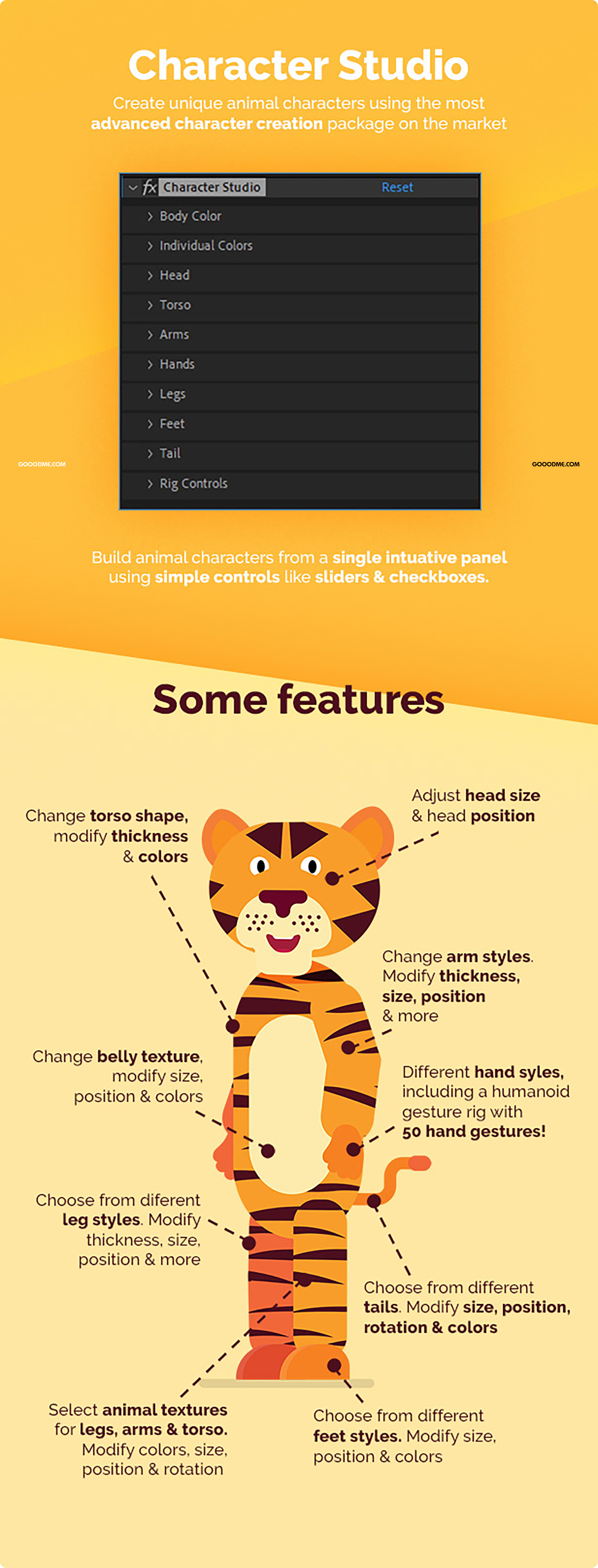 16 动物角色定制设计的AE动画特效工具素材包 Animal Character Animation Explainer Toolkit