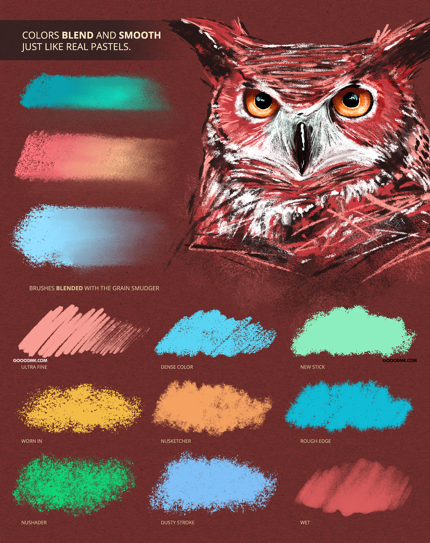28 用于漫画创作的粉彩画笔Procreate笔刷素材Ultimate Brush Toolbox – Pastels