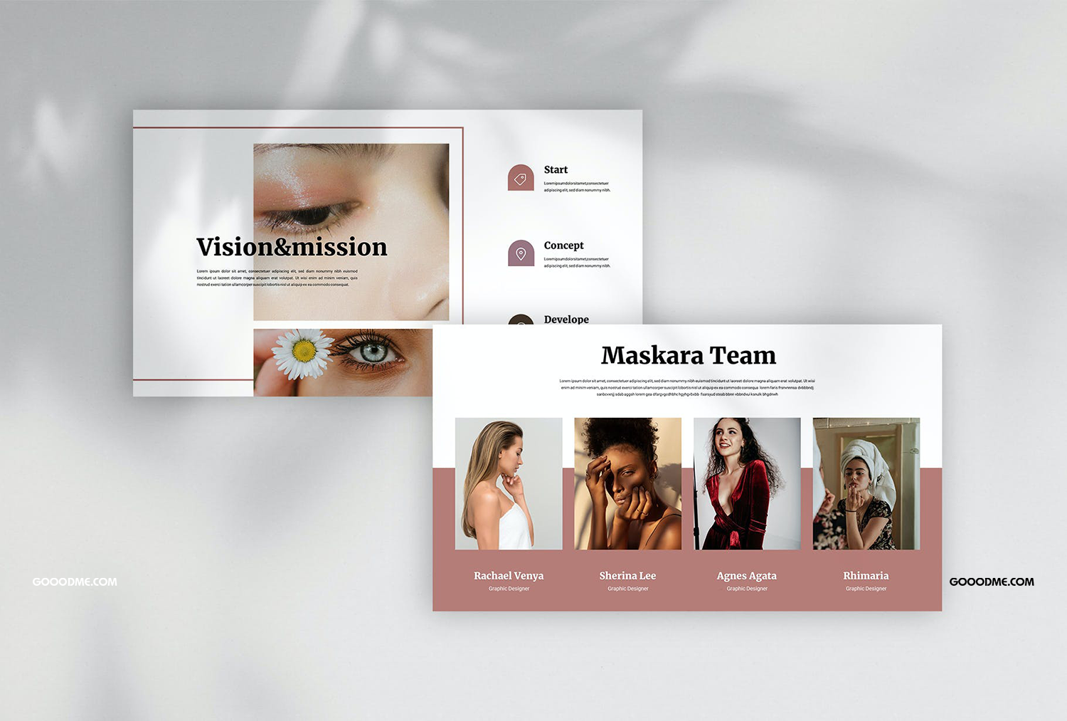 34 美容美妆教学演示PPT模板 Maskara – Beauty Powerpoint Template