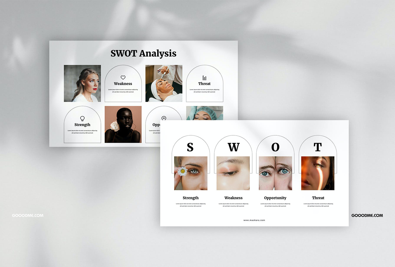 34 美容美妆教学演示PPT模板 Maskara – Beauty Powerpoint Template