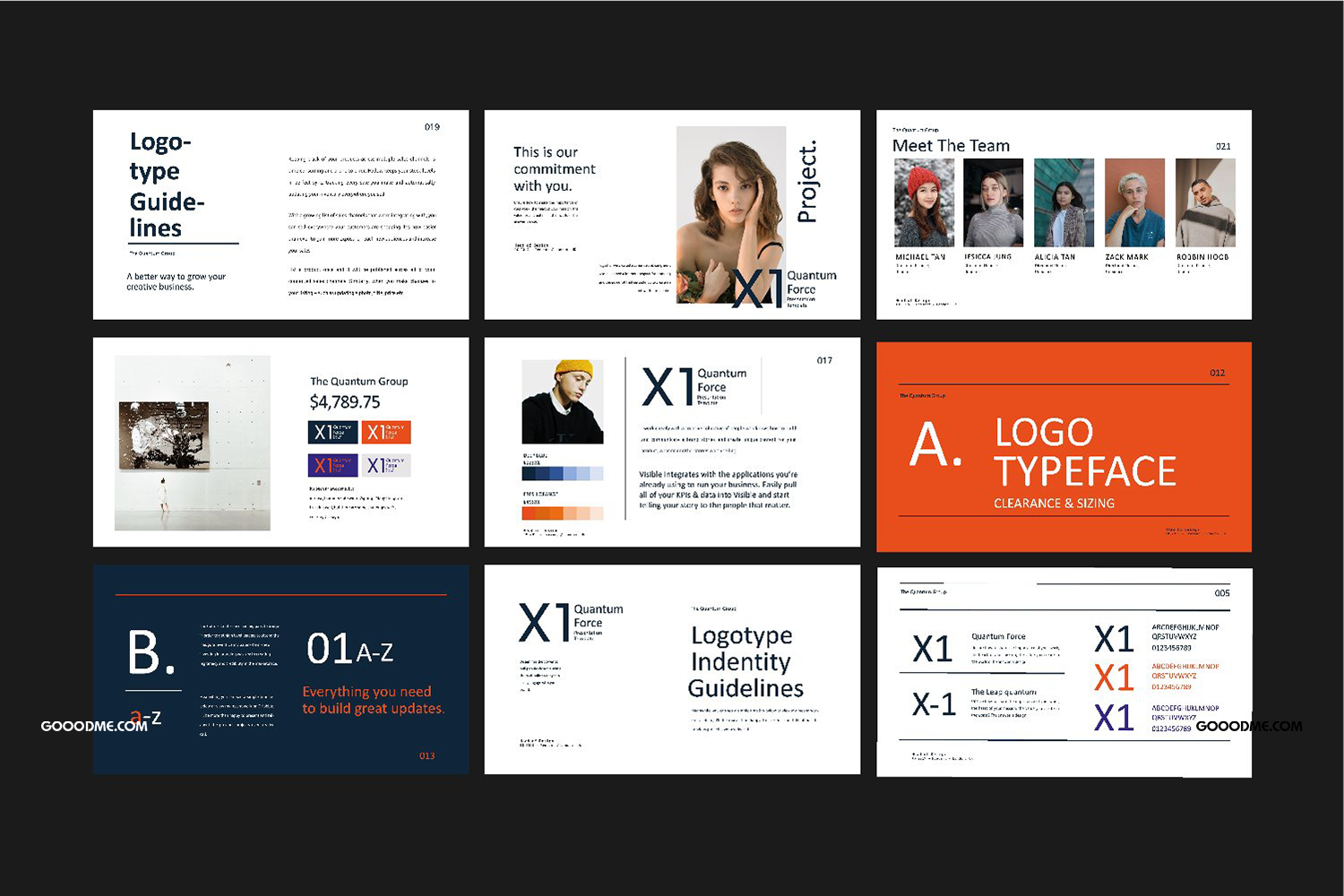 37 时尚创意品牌VI指南手册设计演示文稿模板 X1 – Brand Guidline Powerpoint