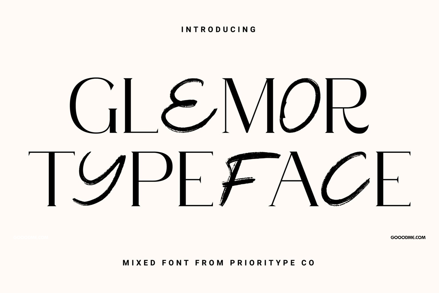 48 现代优雅杂志海报徽标logo设计衬线英文字体 Glemor Typeface