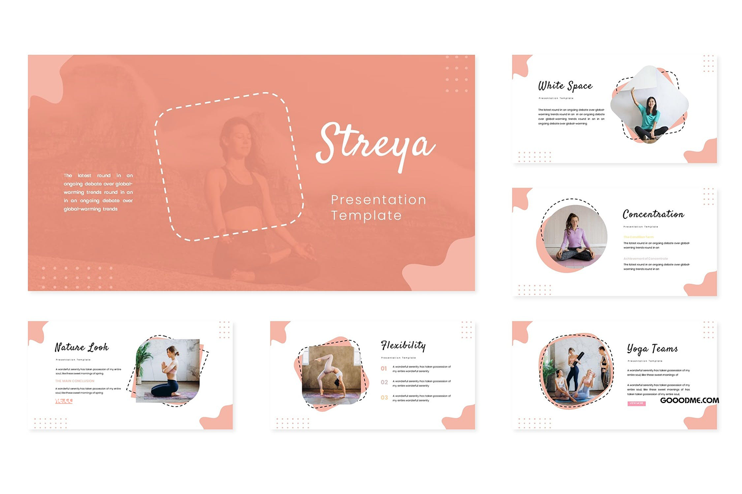 52 瑜伽养生运动幻灯片演示PPT模板 Streya – Powerpoint Template