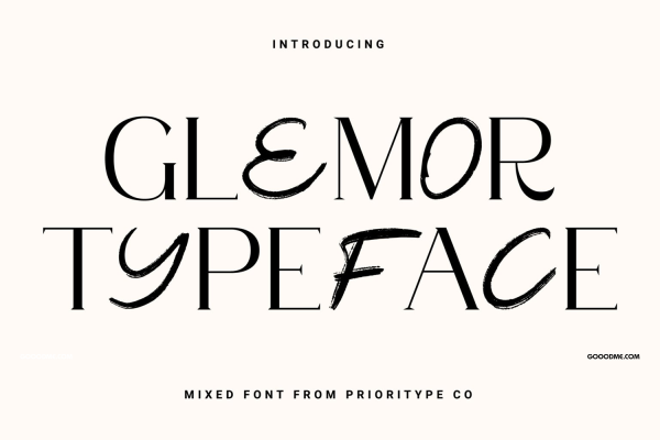 48 现代优雅杂志海报徽标logo设计衬线英文字体 Glemor Typeface