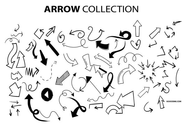 32 可商用矢量手绘箭头符号素材包vecteezy_arrows-isolated-on-white-background-vector-illustration_562204