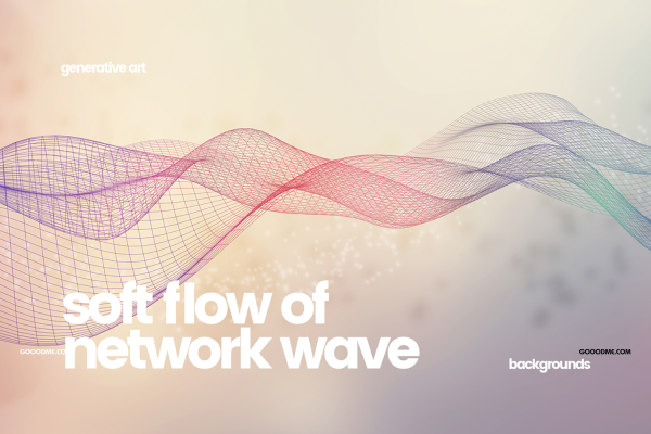 01 3d立体波浪网格状的背景图片素材  Soft Flow of Network Wave Backgrounds