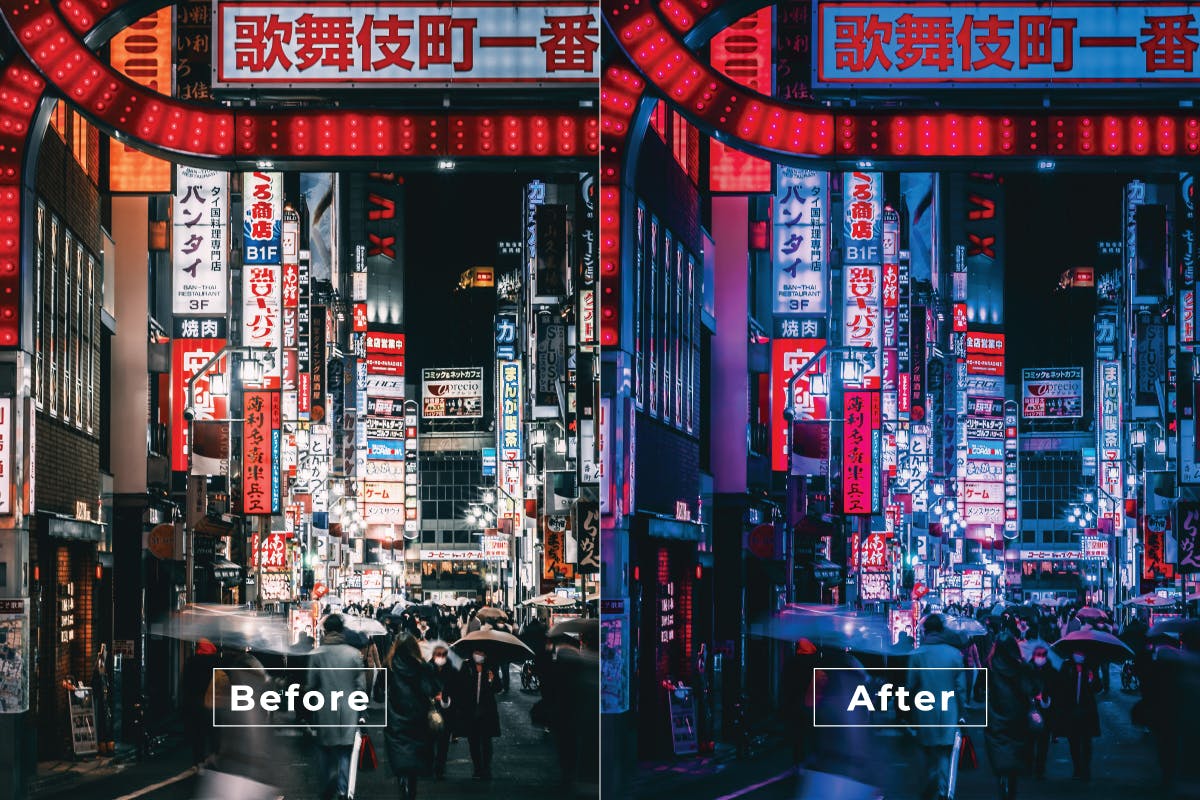 891 10款赛博朋克风格的滤镜LR调色预设 Cyberpunk Desktop and Mobile Lightroom Preset.zip