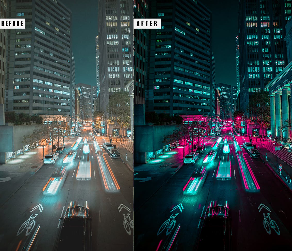 922 赛博朋克 Photoshop 动作和 Lightrom 预设Cyberpunk  Photoshop Action & Lightrom Presets.zip