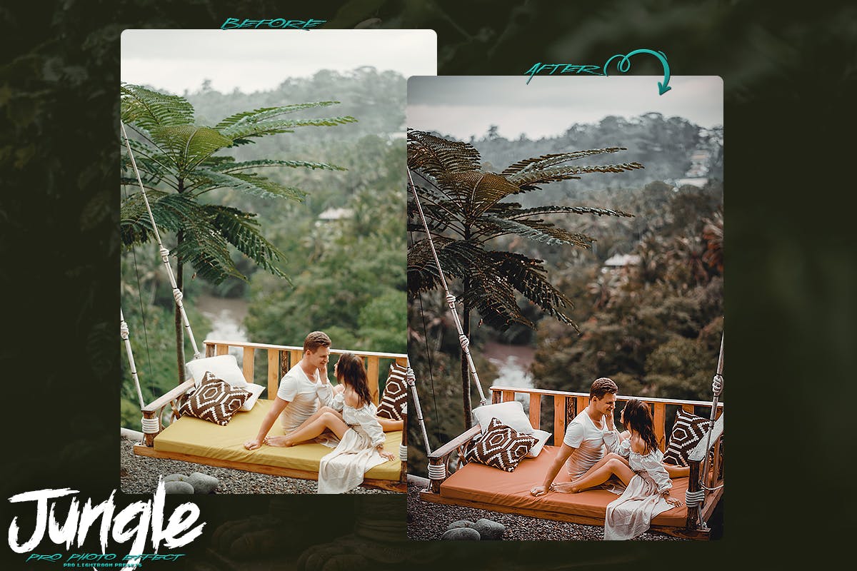 944 热带森林褐色lut预设Jungle Lightroom Presets – Cinematic Green Forest.zip