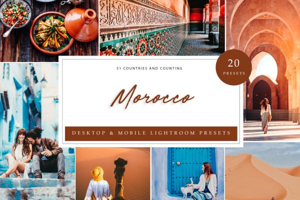 896 20 x 摩洛哥 Lightroom 预设，旅行预设  移动和桌面 Morocco – Presets.zip
