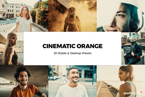 897 20个橙色电影滤镜效果LR调色预设 20 Cinematic Orange Lightroom Presets & LUTs.zip