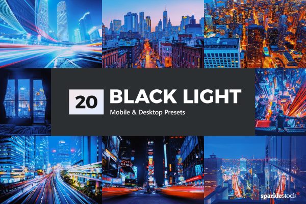 899 20款城市街道霓虹紫摄影后期LR滤镜预设 20-black-light-lightroom-presets-luts.zip