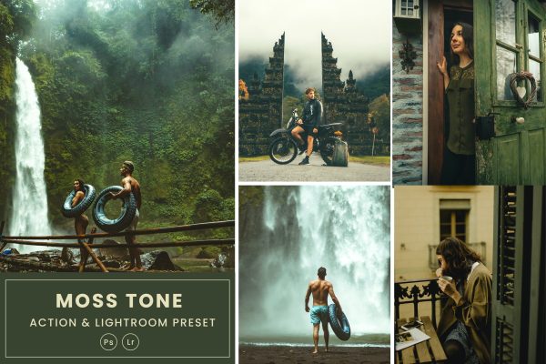 937 绿色森系苔藓绿森林户外调色lr预设 Moss Tone Action & Lightrom Presets.zip