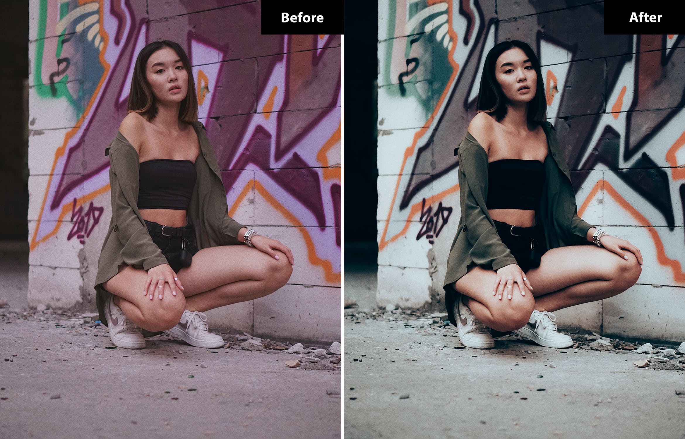 954 5 个城市电影级 Lightroom 预设Moody Black 5 Lightroom Presets