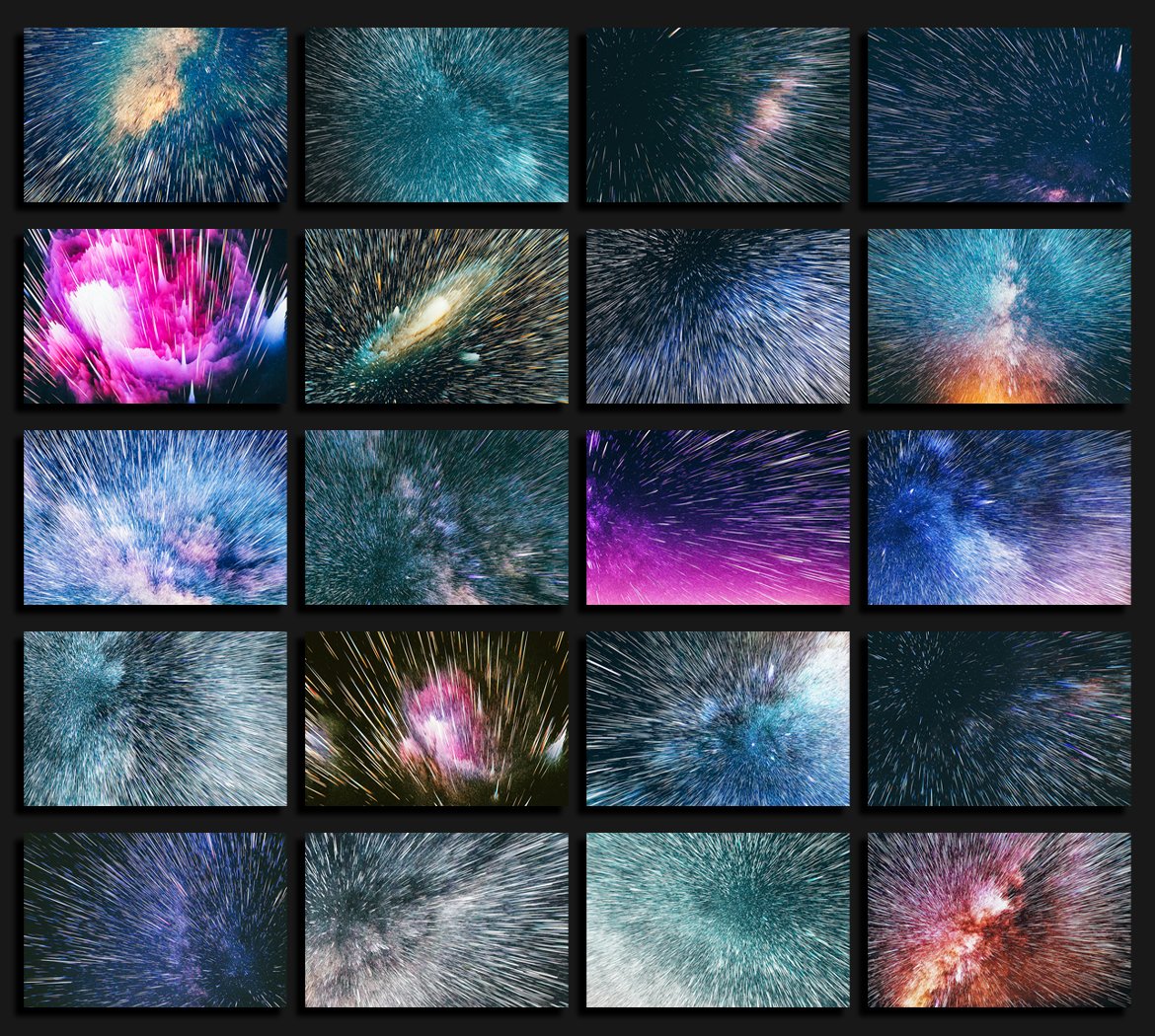 964 20款抽象放射线条烟花背景叠加素材Abstract Space Backgrounds Vol. 01